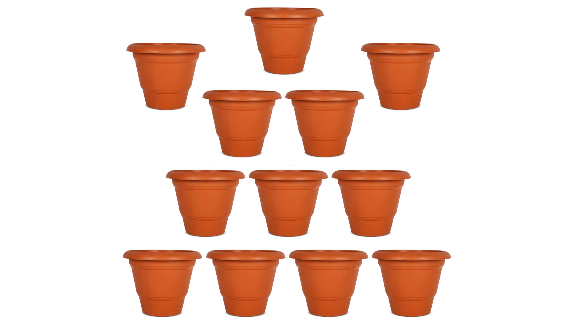HINS 8 inch Evergreen Pot Set of 3 For Indoor And Outdoor